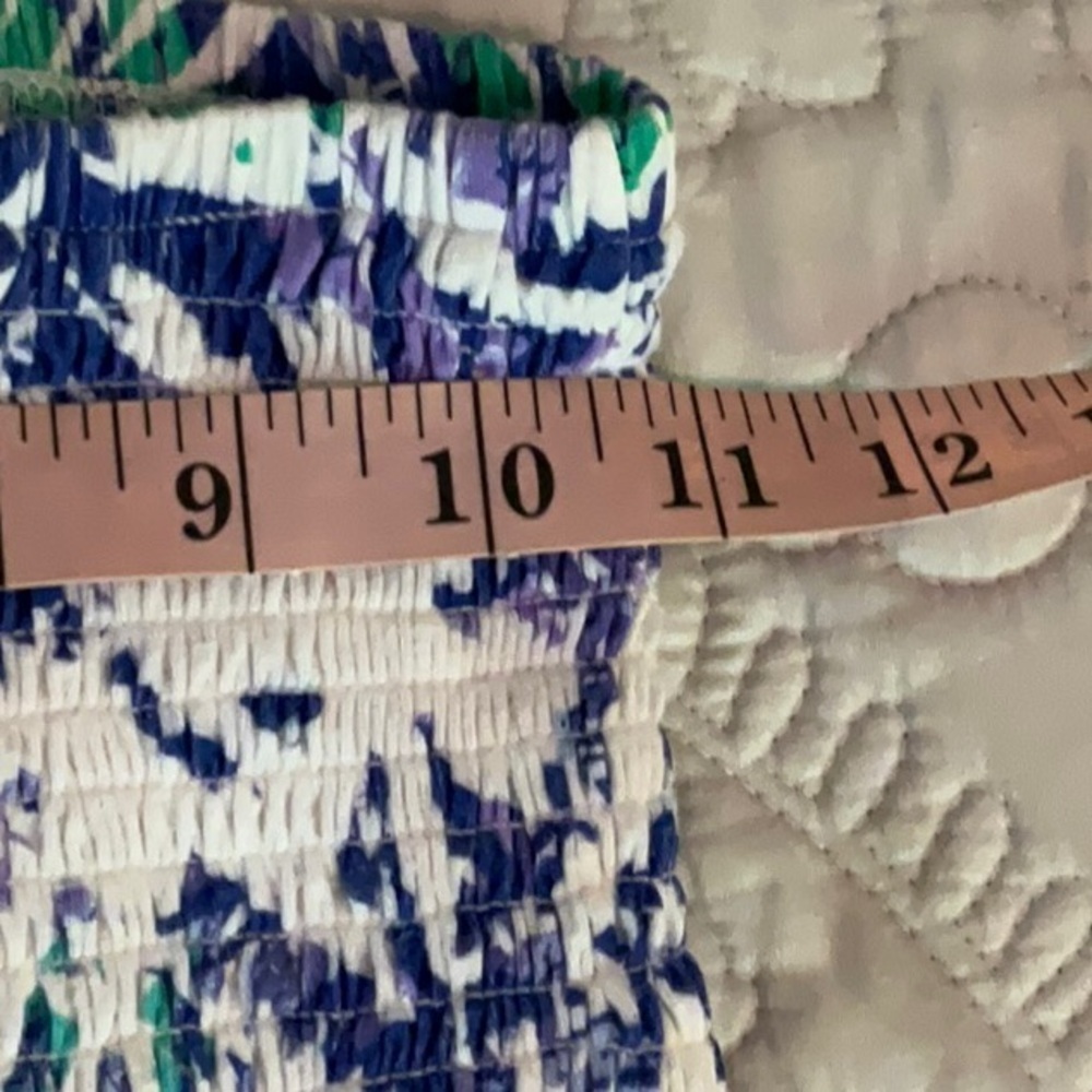 Marc New York Blue White Palm Smocked Maxi Dress Medium - Picture 5 of 5